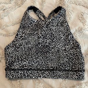 Size 4 white and black Lululemon bra